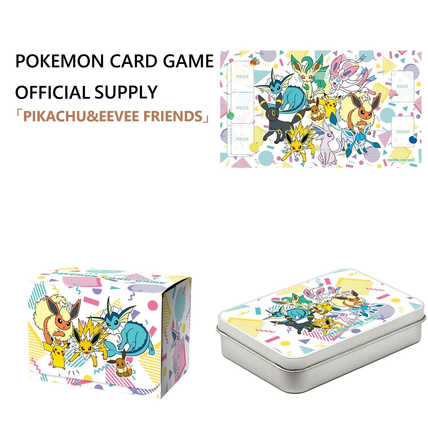 PIKACHU & EEVEE FRIENDS PTCG Playmat deck case 2025 Korea Exclusive full set